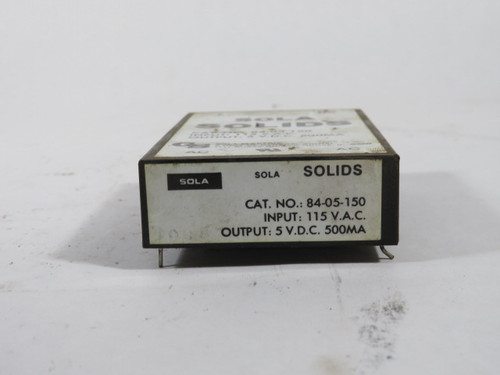 Sola Solids 84-05-150 Power Module 115VAC Input 5VDC 500MA Output USED