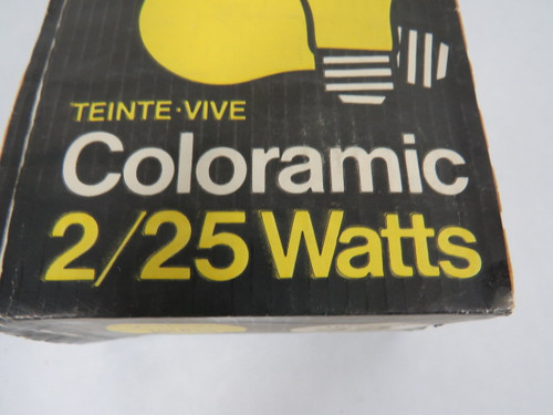 General Electric 22163 Yellow Coloramic 25W 120V 2500Hrs. 2-Pack ! NEW !
