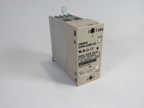 Omron G3PA-220B-VD Solid State Relay 24-240VAC 50/60Hz 20A USED