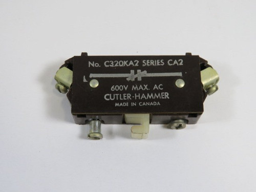 Cutler-Hammer C320KA2 Series CA2 Auxiliary Contact 600V 1NC USED