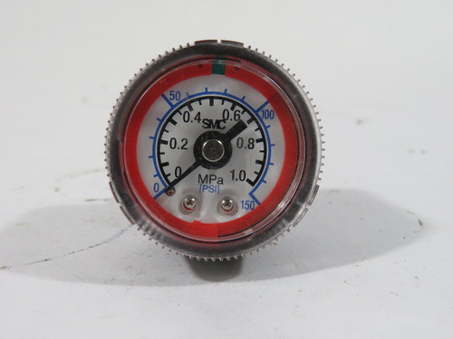 SMC G46-P10-02-L-X30 0-150psi 0-1.0MPa Back Connection Pressure Gauge USED