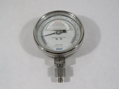 Wika 332.54 4" 0-15psi Pressure Gauge Bottom Connection ! NOP !