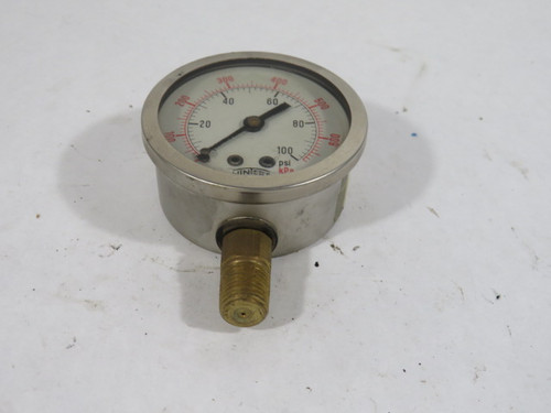 Winters PFQ791 0-650kPa 0-100psi Liquid-Filled Pressure Gauge USED