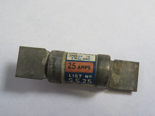 English Electric SS-25 HRC Fuse 25A 250V USED