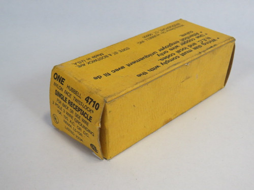 Hubbell 4710 Single Receptacle 15A 125VAC/DC 2P 3W ! NEW !