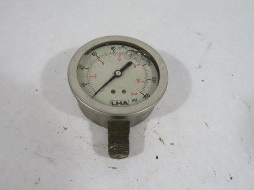 LHA P562709 PGL-A-63-N-B-160-S 0-160psi 0-11bar Pressure Gauge USED