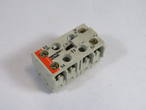 Sprecher + Schuh CS4-P-11 Contact Block 1NO/1NC 500V 10A USED