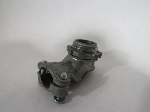 Commander 016-90 Zinc 90DEG Clamp Box Connector 3/8" USED