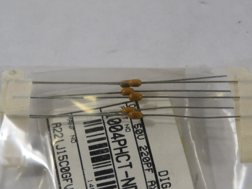 Vishay A221J15C0GFVVWA Ceramic Capacitor 220pF 50V Axial Lot of 6 ! NOP !