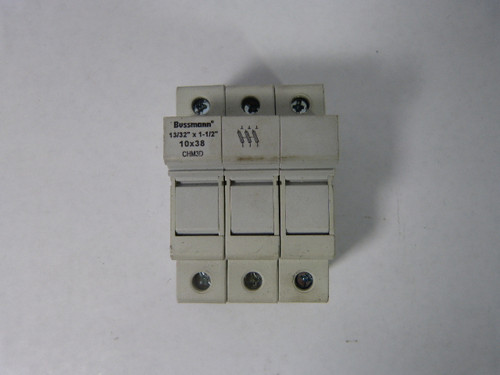 Bussmann CHM3D Fuse Holder 30A 600V 3-Pole 10x38 USED