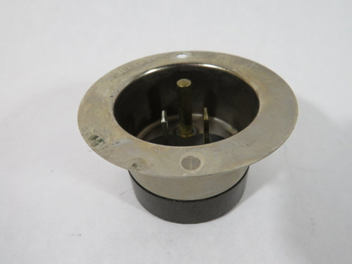 Hubbell 5278 Flanged Straight-Blade Inlet 15A 125V 3W 2P USED