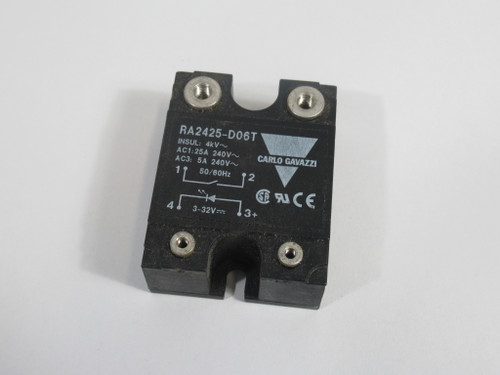 Carlo Gavazzi RA2425-D06T Solid State Relay 4KV 240V 25A NO SCREWS USED