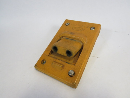 Brad Harrison 22801 Yellow Safety Angle Receptacle 2P 600VAC/DC 25A USED