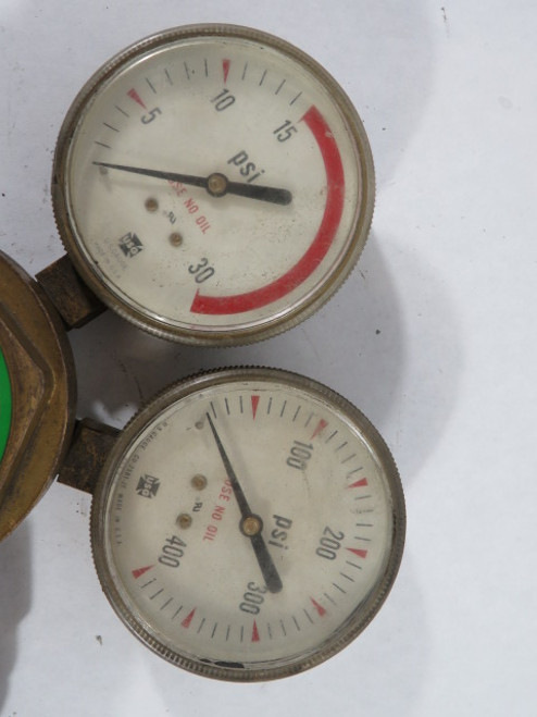 Victor Medalist 350-15-510 Compressed Gas Regulator With Gauges USED