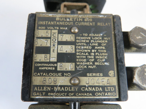 Allen-Bradley 809-J04E Series A Relay 600V USED