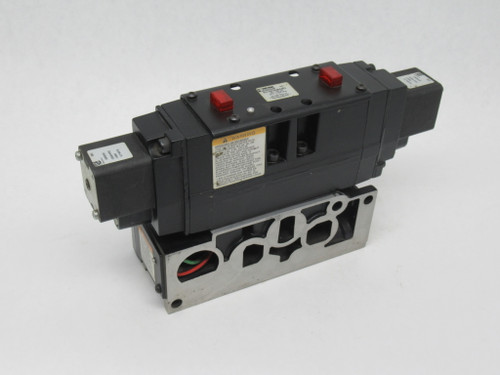 Parker 4511BF20ABAA53 Solenoid Valve w/ Base 110V 50Hz 120V 60Hz SHELF WEAR NOP