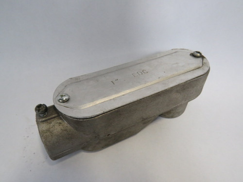 EDC LB-1 Aluminum Conduit Body w/Cover Unthreaded 1" USED