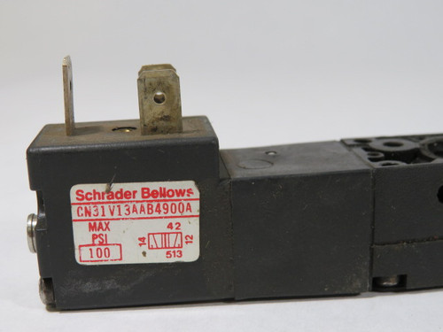 Schrader Bellows CN31V13AAB4900A 24VDC 4W Solenoid Valve USED