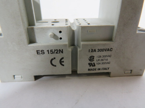Carlo Gavazzi ES15/2N Relay Socket 12A 300VAC 14 Blades USED