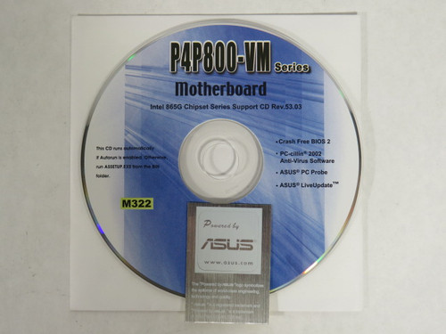 ASUS M322 Intel 8656 Chipset Series Support CD Rev 53.03 NEW