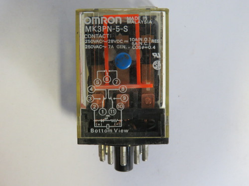 Omron MK3PN-5-S-DC24 Relay 24VDC 10A USED