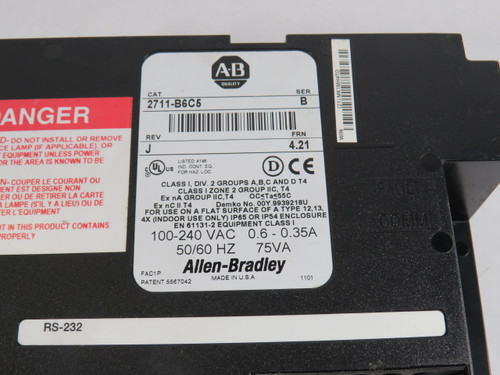 Allen-Bradley 2711-B6C5 Operator Interface PanelView 600 Ser B ! AS IS !