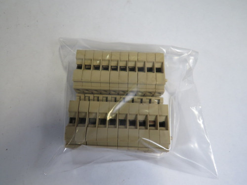 Weidmuller SAK-6N Beige Feed Through Terminal Block w/o Ring Lot of 20 USED