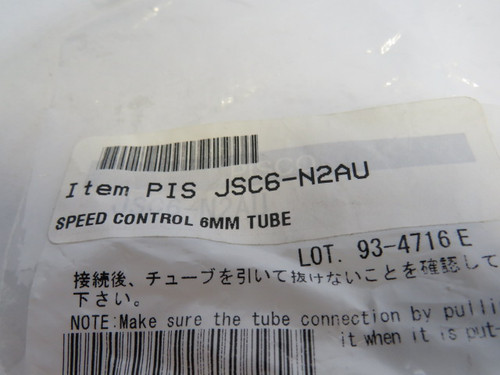 Pisco JSC6-N2AU Speed Control 6mm x 1/4"MNPT ! NWB !