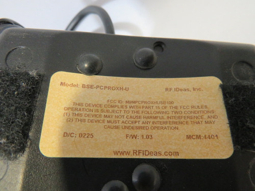 RF Ideas BSE-PCPROXH-U RFID Reader 1.03F/W 225VDC USED