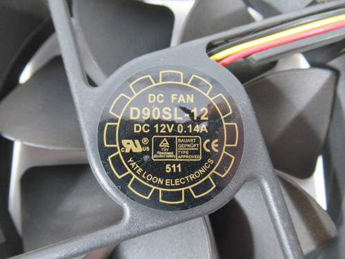 Yate Loon Electronics D90SL-12 DC Fan 12VDC 0.14A USED