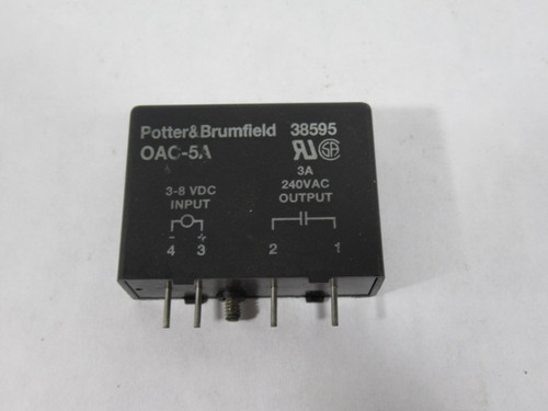 Potter & Brumfield OAC-5A I/O Module 3-8VDC Input 3A 240VAC Output USED