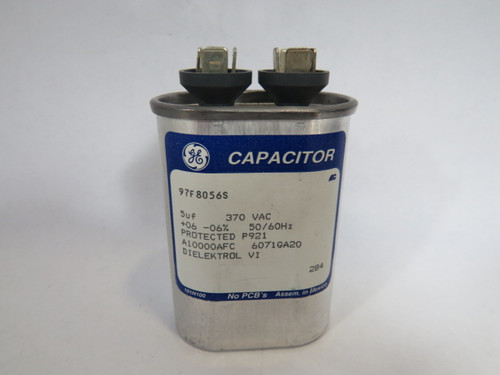 General Electric 97F8056S AC Capacitor 5uf 370VAC =.06%- -.06% 50/60Hz USED
