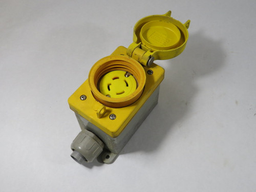 Cooper L1530R 30A 250V Twist Lock Receptacle C/W Enclosure USED