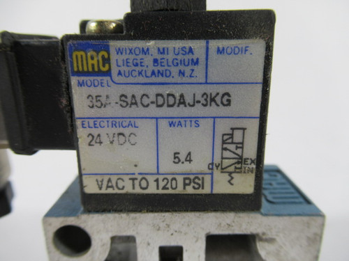 MAC Valves 35A-SAC-DDAJ-3KG Solenoid Valve 24VDC 5.4W USED