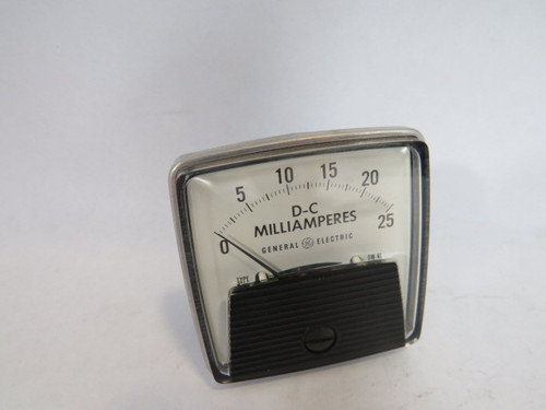 General Electric 5015219ECZZ6 Model 152 Panel Meter 0-25DC Milliamperes USED