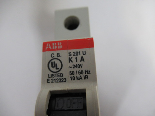 ABB S201U-K1A Circuit Breaker 1A 240VAC 50/60Hz 1Pole USED