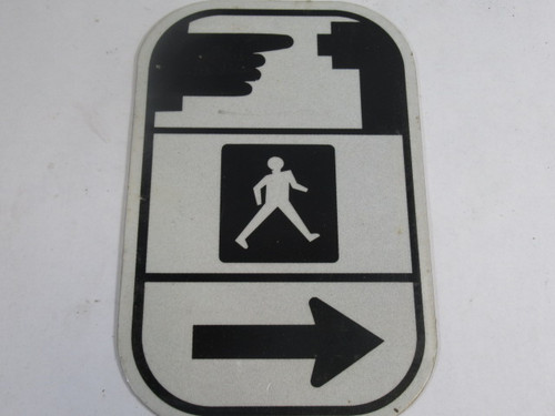 Generic Pedestrian Walking Sign Right Arrow Non-Reflective USED