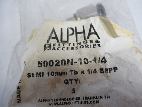 Alpha 50020N-10-1/4 15 BAR 10mm Tube 1/4" BSPP 5-Pack ! NWB !