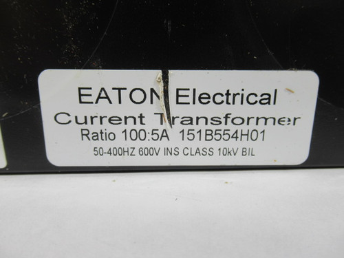 Eaton 151B554H01 Current Transformer 10kVa Pri 600V 100:5A USED