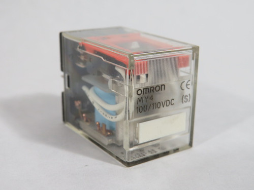 Omron MY4-100/110VDC(S) Relay 100/110VDC 5A 14 Blades USED