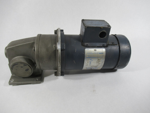 Leeson 1/3HP 1750RPM 90V MSS56C TEFC 3.5A C/W Reducer 35.00:1 Ratio USED