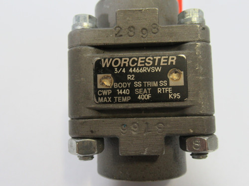 Worcester 4466RVSWR2 SS Ball Valve 1440CWP 3/4" RTFE Seat USED