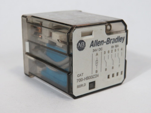 Allen-Bradley 700-HB33Z24 Relay 24VDC 15A SER D USED