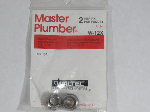 Master Plumber W-12X Brass Renewable Seat 9/16" 24TPI 2-Pack ! NWB !