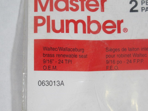 Master Plumber W-12X Brass Renewable Seat 9/16" 24TPI 2-Pack ! NWB !