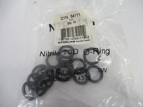 Dynaline 54111 Rubber O-Ring 7/16"ID 5/8"OD  15-Pack ! NWB !