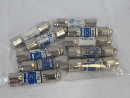 Edison EDCC4 Time Delay Fuse 4A 600V Lot of 10 USED