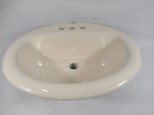 Contrac 4140BGW-055 Bone Oval Drop-In Sink Vitreous China 4" Center ! NEW !