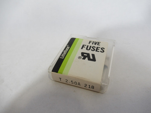 Littelfuse T2.50A218 5x20mm Glass Miniature Fuse 2.5A 250VAC 5-Pack ! NEW !