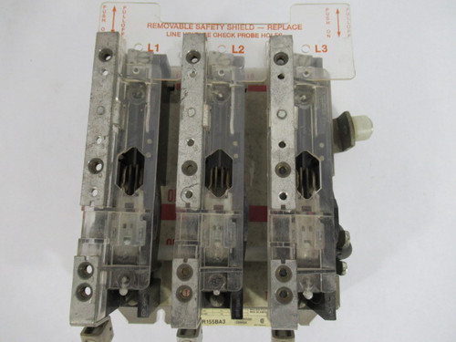 General Electric CR155BA3 Fuse Holder for Disconnect MISSING FUSE CLIP ! AS IS !